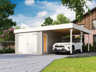 Garasje 20 m² med Carport 16 m²